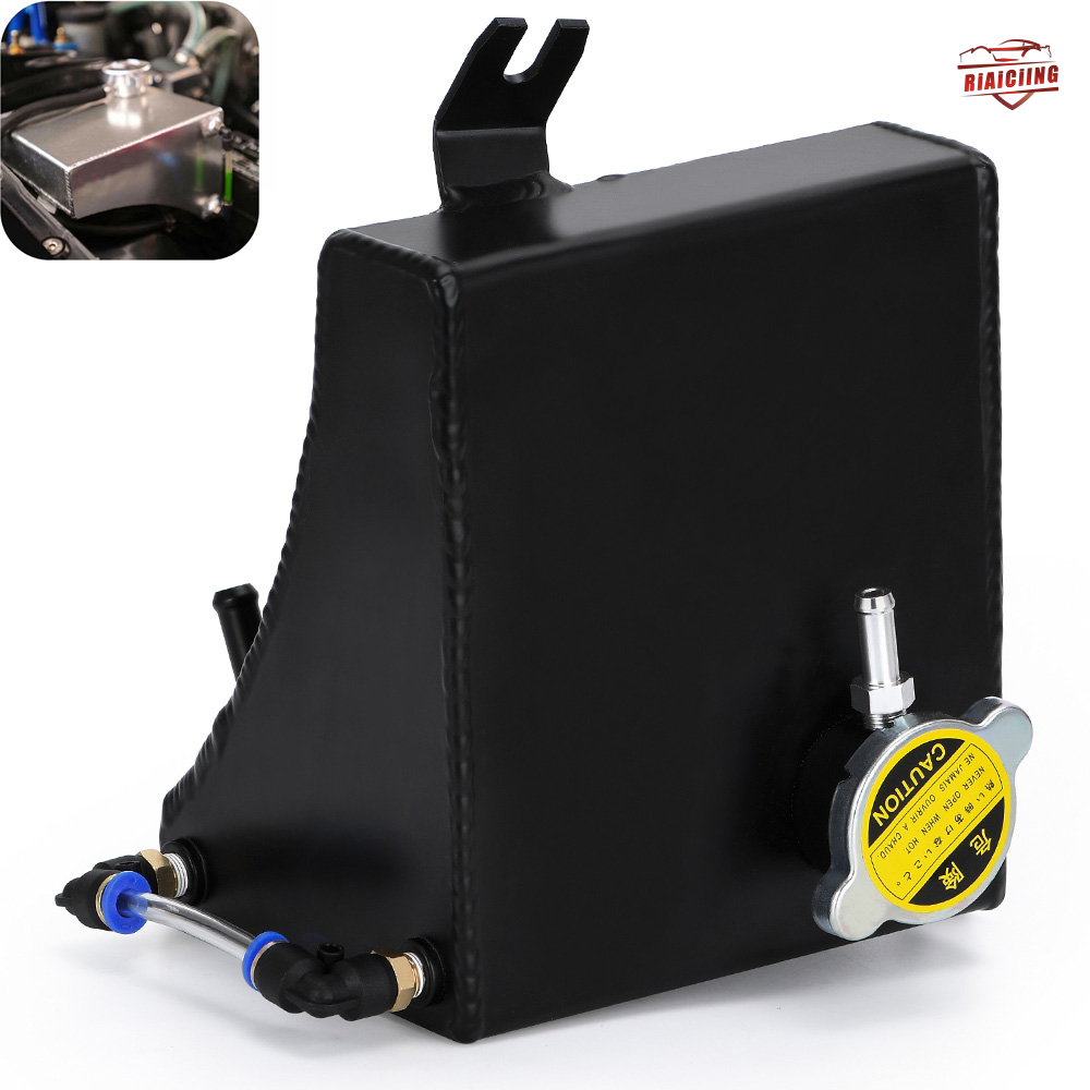 1.75L อลูมิเนียมขัดเงา Coolant Overflow ถังหม้อน้ําอ่างเก็บน้ําสําหรับ Nissan 240SX S13 การปรับเปลี่ยนชิ้นส่วน Chrome ขัดเงา