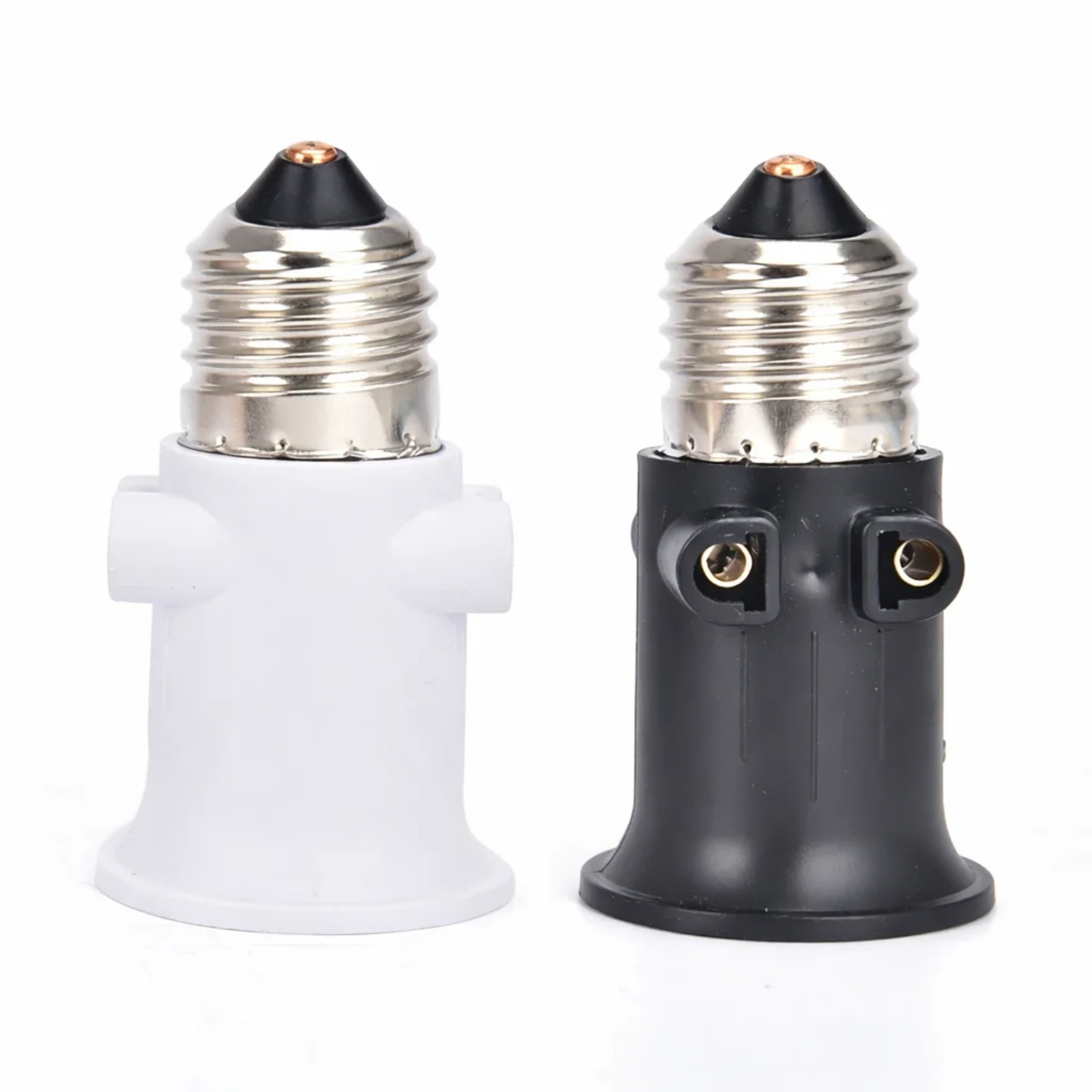Adaptador de bombilla E27 PBT ignífugo, enchufe europeo, base de portalámparas, AC100-240V 4A, para iluminación del hogar y la oficina, 1 Uds.