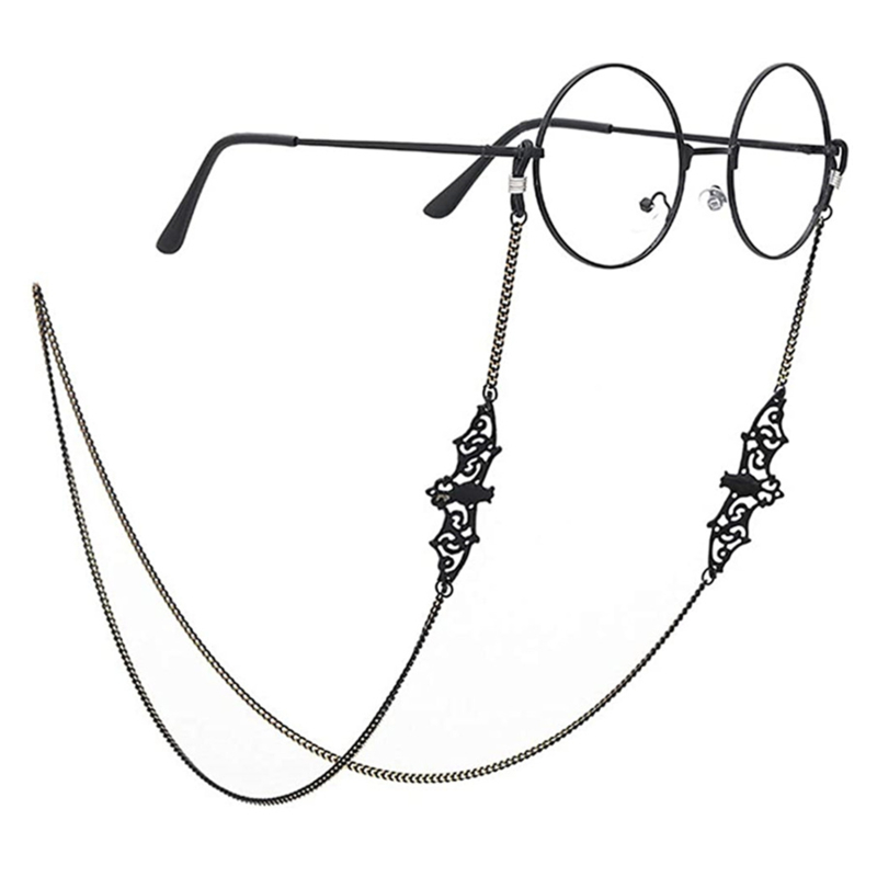 Correas para gafas, cuentas de murciélago, cadena de eslabones, cadenas huecas para gafas, gafas de sol, soporte para Cable, correa para el cuello, accesorios
