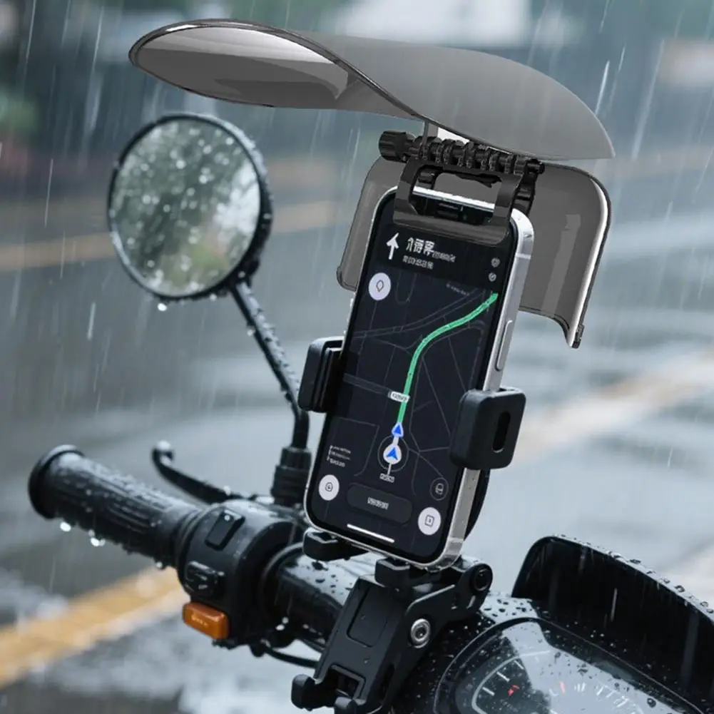 Soporte para Teléfono con Visera Estilo Sombrero, Protección Solar y Lluvia, Ajuste Universal, Visera Extendida, Accesorio Creativo para Ciclismo y Actividades al Aire Libre