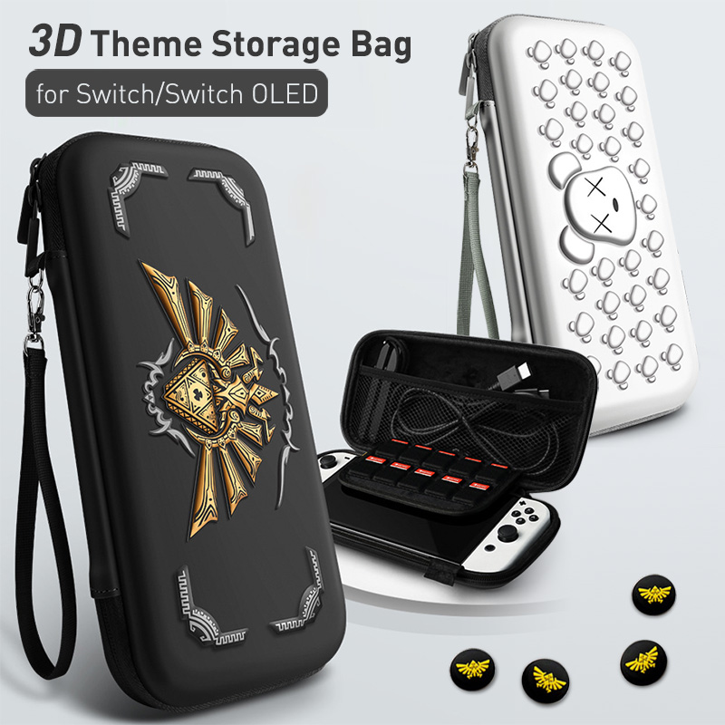 Borsa portaoggetti a tema 3D per Nintendo Switch Custodia rigida da trasporto portatile Impermeabile NS Switch Accessori di gioco OLED