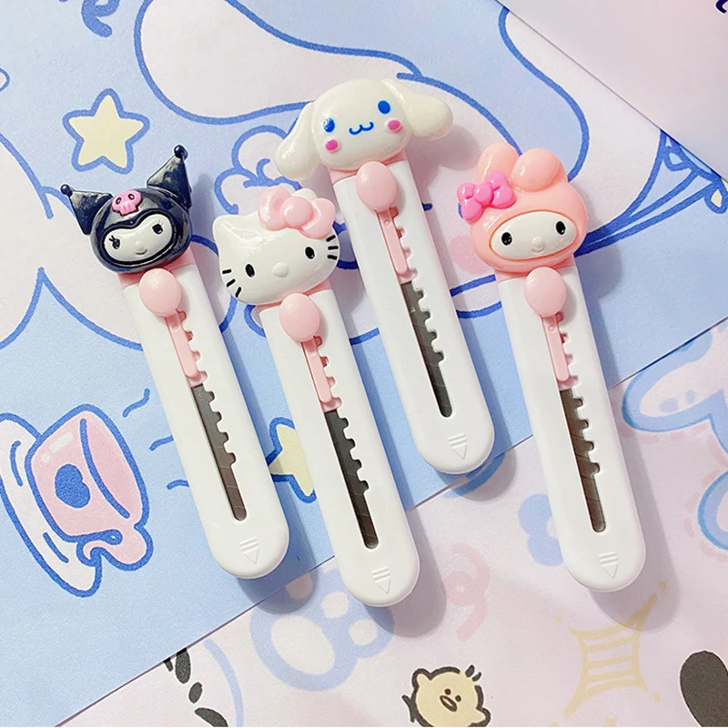 Cuchillo de papelería de animales de dibujos animados Kawaii, Mini cuchillo plegable de bolsillo multiusos, bolígrafo con letras, cuchillo con apertura de sobre
