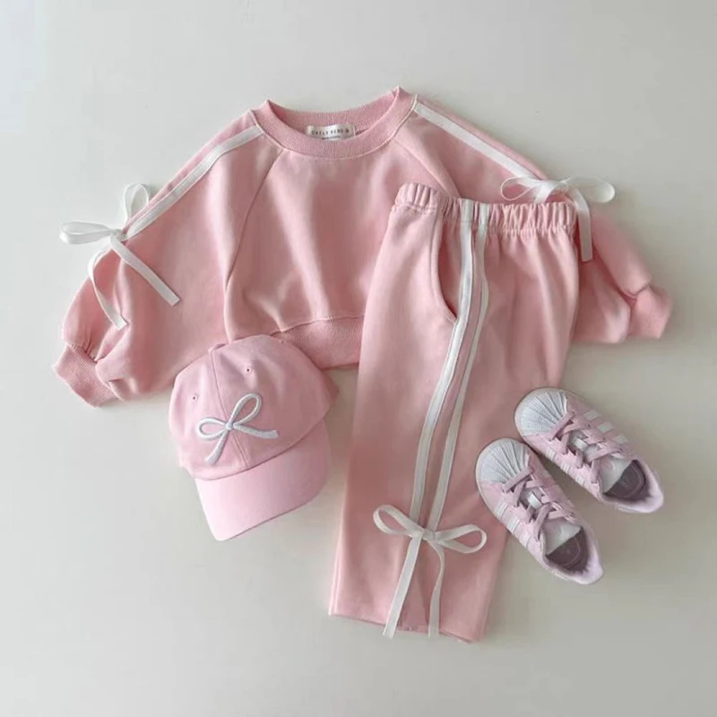 MILANCEL-Ensemble sweat à capuche et pantalon pour fille de 0 à 5 ans, vêtement de sport, 2 pièces, automne 2024