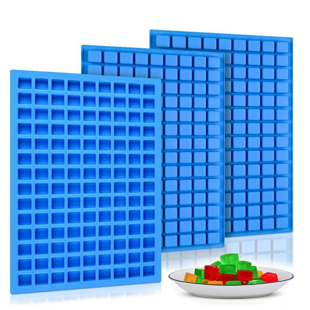 Moule carré en silicone pour bonbons, mini chocolat, bonbons durs, glaçons, pudding, décoration de gâteau, moule de cuisson, 126 cavités, 1 pièce, 3 pièces