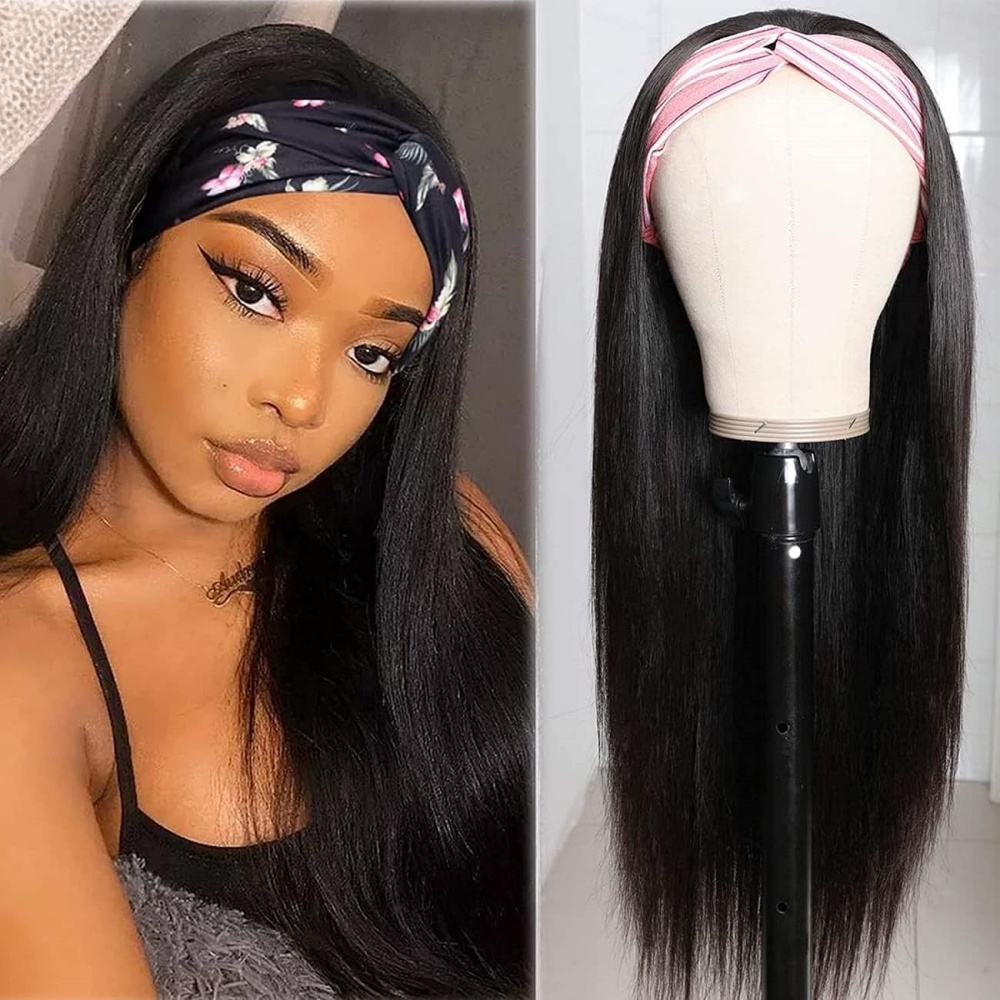 Steil Bling Haar Hoofdband Pruik Remy Menselijk Haar Volledige Machine Gemaakt 180% Dichtheid Braziliaanse 100% Mensenhaar Voor Zwarte Vrouwen