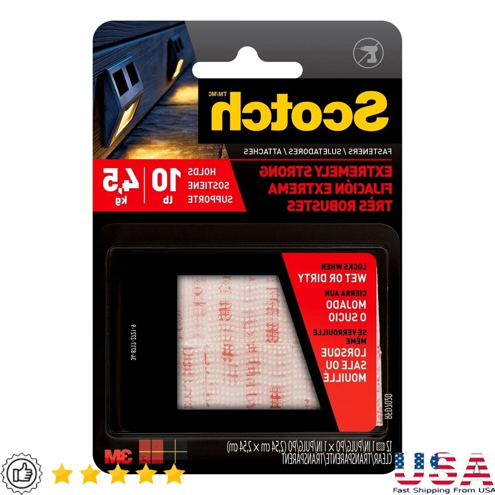 Zwaar uitgevoerde doorzichtige plastic bevestigingsmiddelen 1 inch x 1 inch 12 stuks Dual Lock-technologie biedt plaats aan 10 lbs Binnen Buiten Gebruik Geen gereedschap vereist
