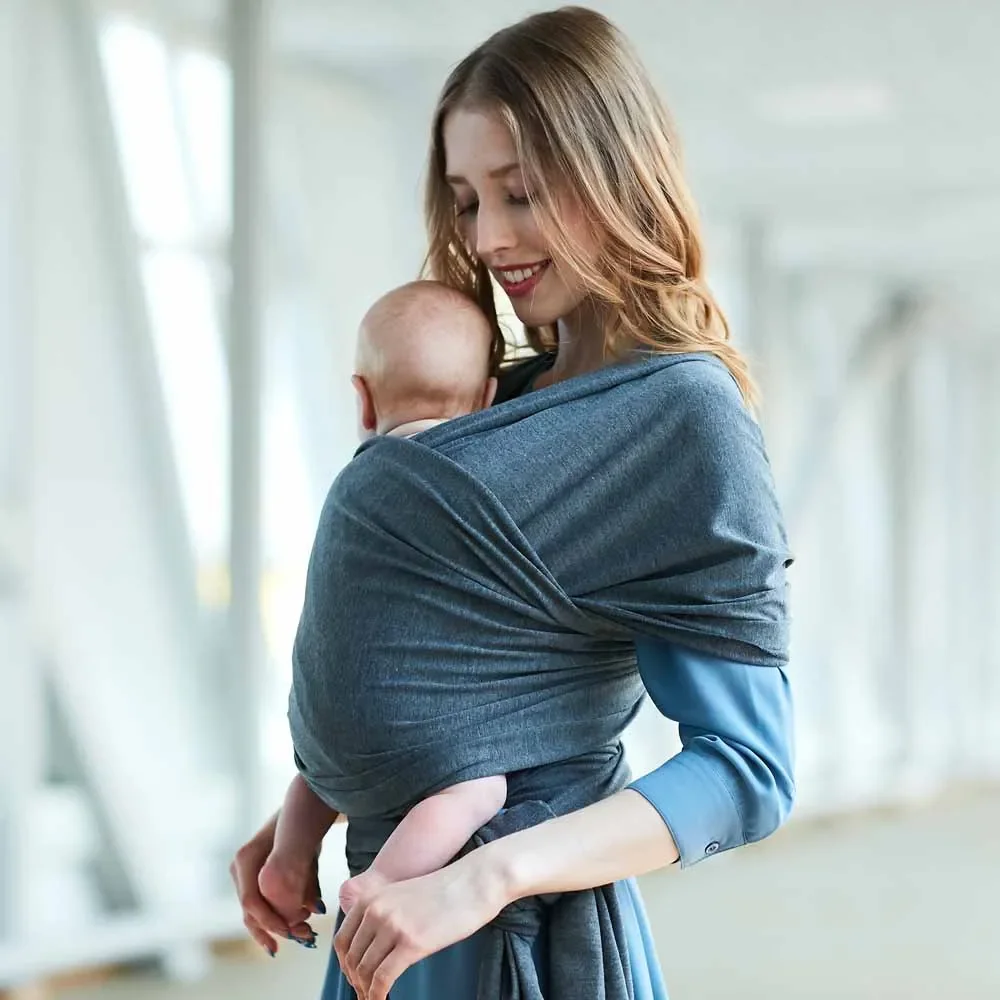 Portabebés de algodón para recién nacido y niño pequeño, portabebés de viaje de algodón elástico, portabebés portátil transpirable de 0 a 36 meses