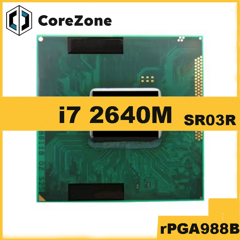 Gebruikte Core I7-2640M I7 2640M SR03R 2,8GHz Dual-Core Quad-Thread CPU 4M 35W Socket G2 / rPGA988B