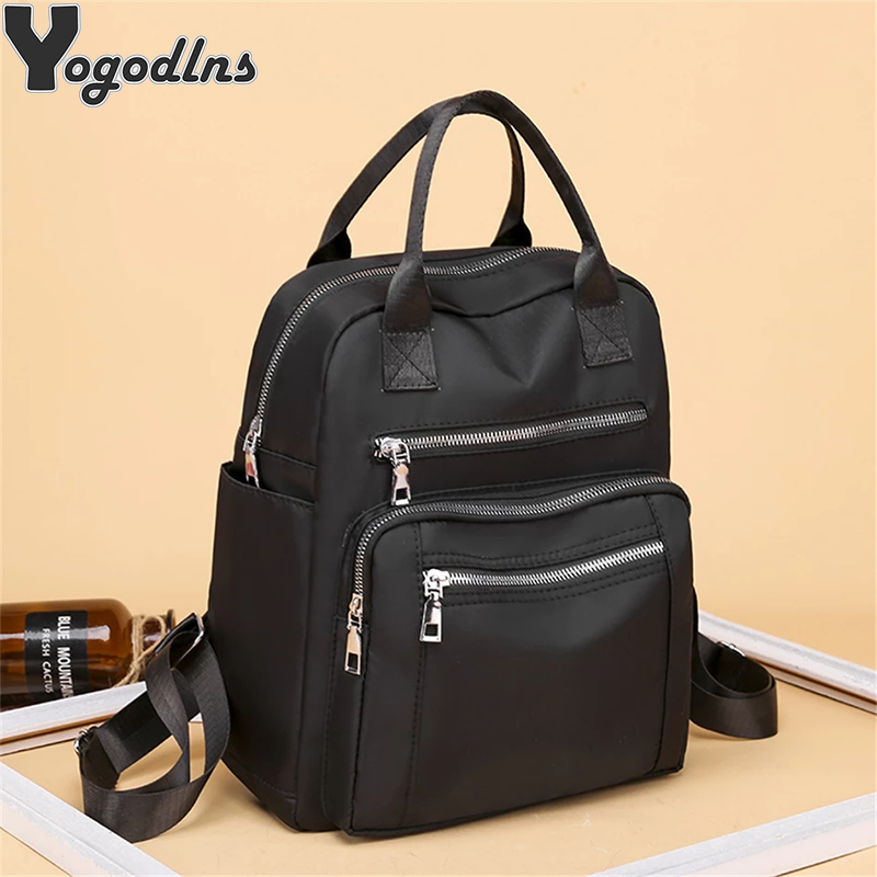 Femmes sac à dos voyage décontracté imperméable Oxford sacs à bandoulière femme grande capacité sac à main sac à dos noir sac à main école Pack