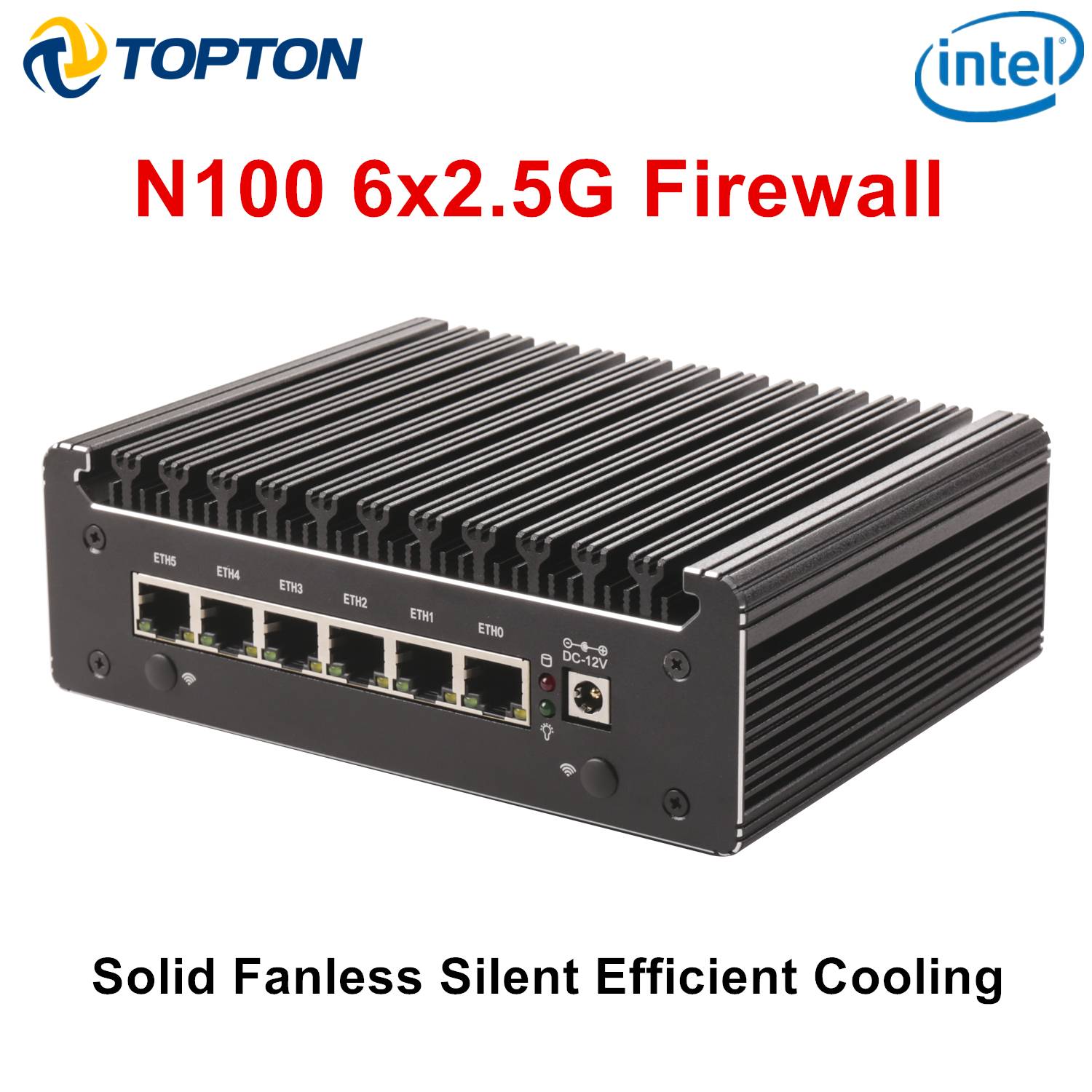 Intel n100 2,5 6x i226-v g Solid Firewall Router lüfter loser Mini-PC ddr4 nvme 1 * com Typ-C Pfsense opnsense esxi Mini-Computer