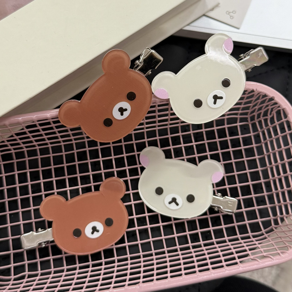 Rilakkuma Korilakkuma pinces à cheveux Anime tête d'ours épingles à cheveux mignonnes et pinces chapeaux Kawaii accessoires de cheveux pour femmes filles