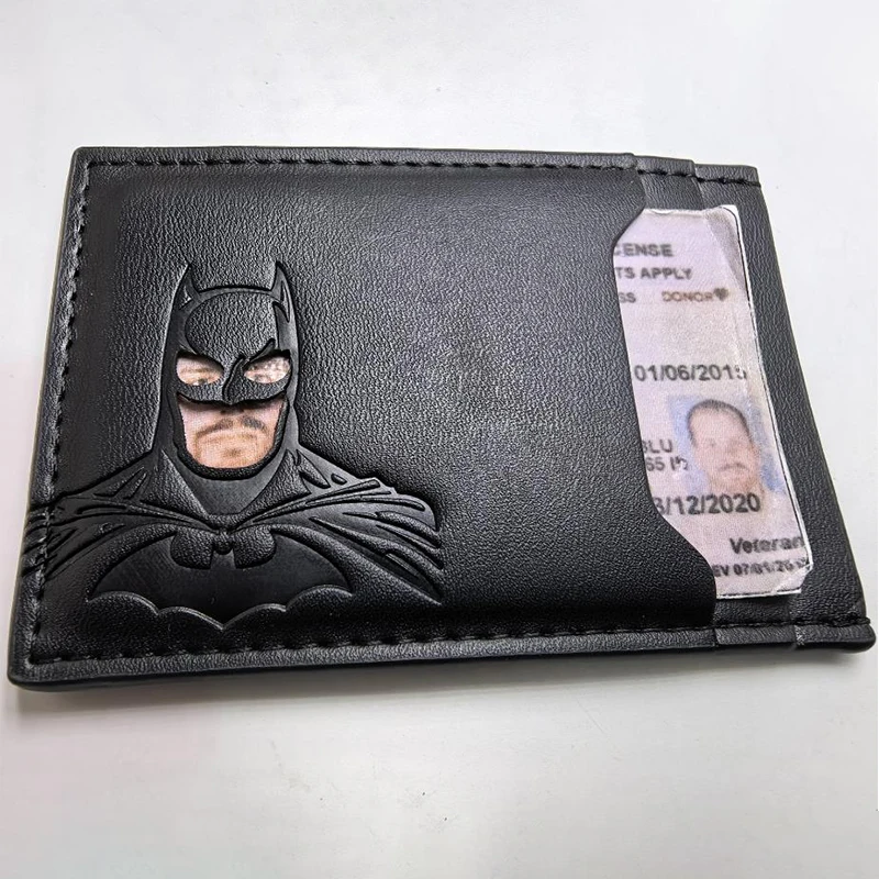 Dompet Kulit 2026 Tempat Kartu Topeng Superhero yang Dipersonalisasi Dompet Pahlawan ID Bat Hadiah 2026
