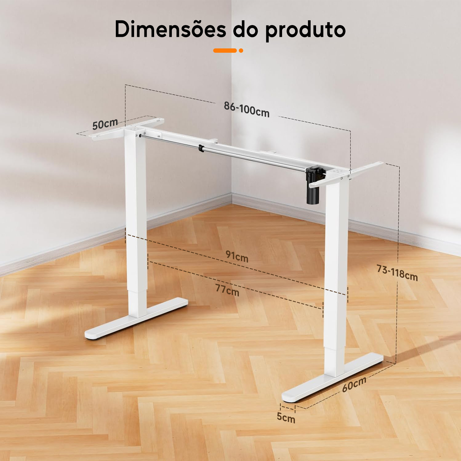 Estrutura de mesa com ajuste elétrico de altura,Altura Ajustável 73-118cm, para Home Office/Estudo/Jogos​,Enviado do Brasil
