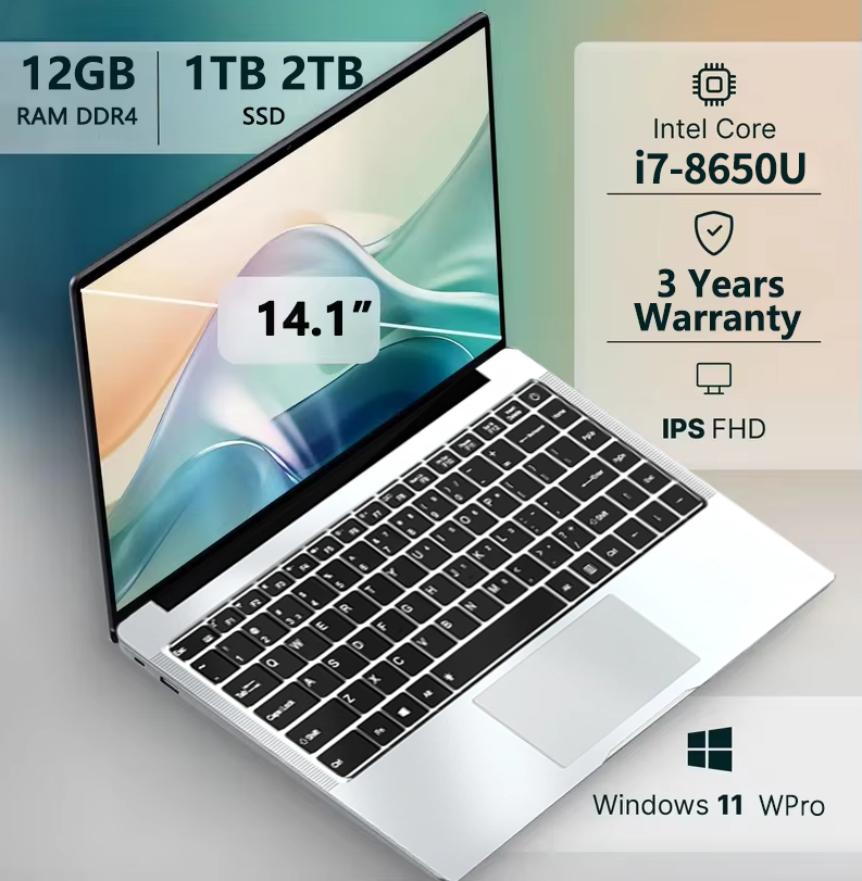 Portátil 2026 con Windows 11 Pro, Intel Core i7 8650U, 16GB de RAM, 1TB SSD, para Oficina, Juegos y Estudio