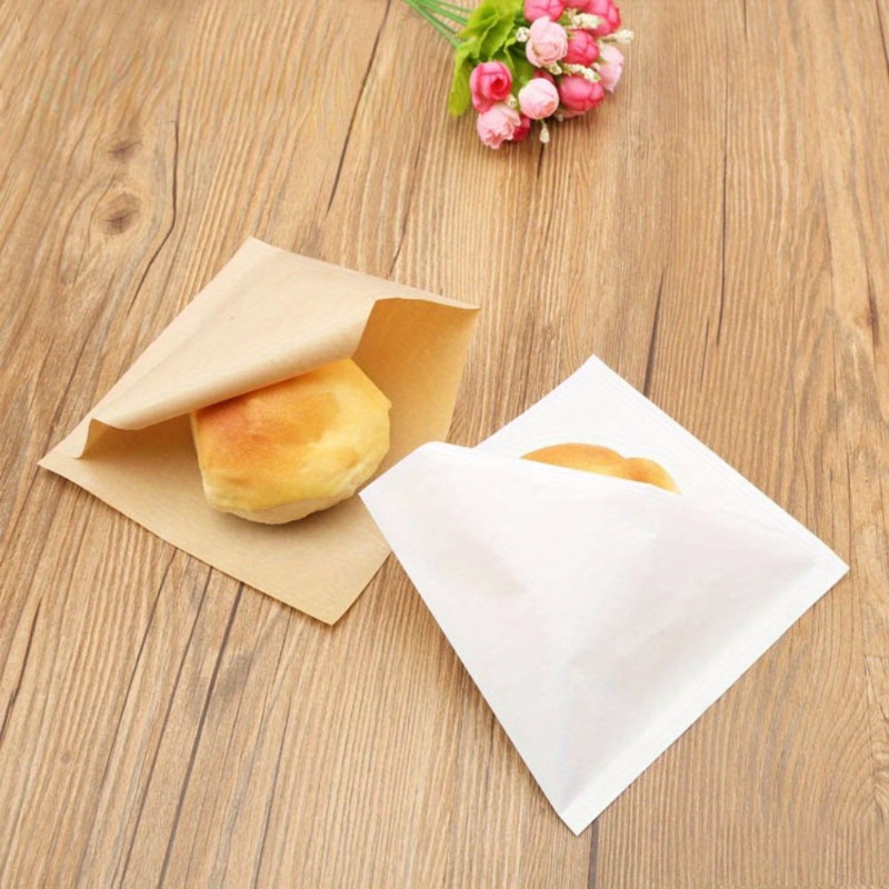 100 Stück Sandwich-Donut-Brotbeutel, Hamburger-Papiertüten, Lebensmittelverpackung, Restaurant-Versorgungsbeutel