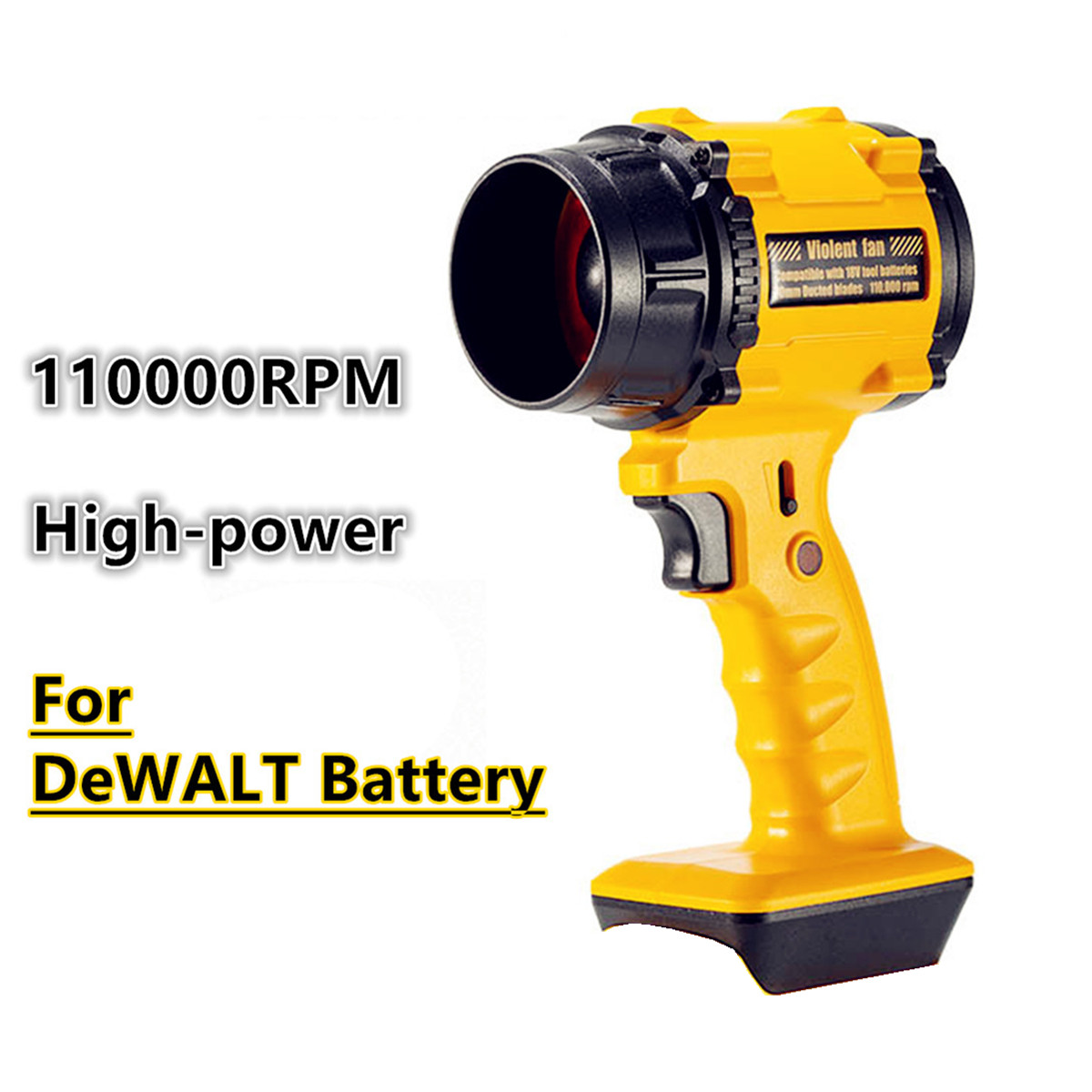 Для Dewalt 20 В 18 В аккумуляторный жестокий вентилятор 110000 Воздуходувка для оборотов в минуту, мощный струйный турбовентилятор, электроинструменты для выдувания листьев