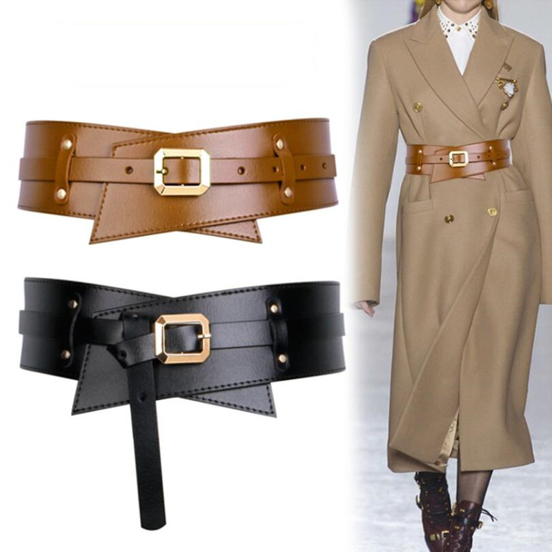 Neue Frauen Breiten Gürtel Hohe Qualität Echtes Leder Gürtel Luxus Alle-spiel Mantel mit Rock Taille Bauch Bund Taille dichtung