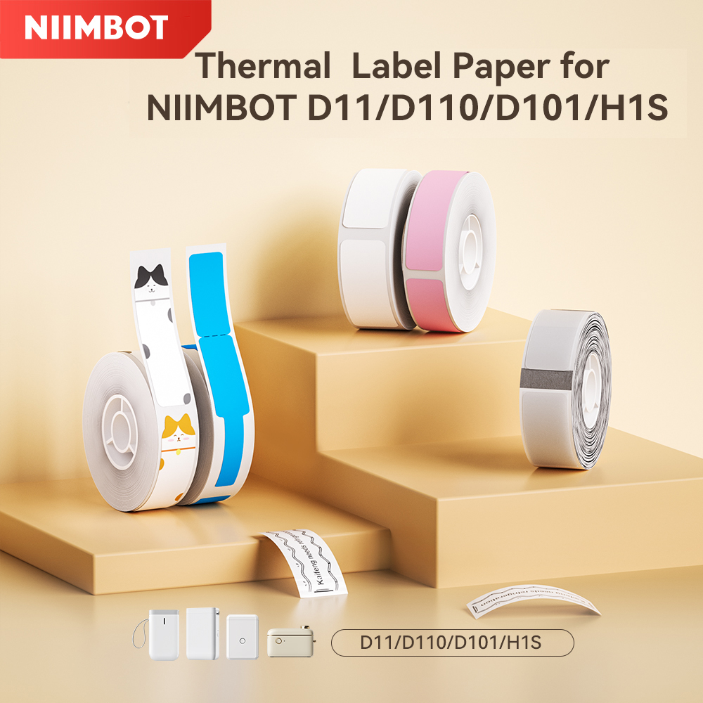 Niimbot D11 D110 D101 H 1S Label Sticker Kleur Transparante Kabel Label Naam Label Thermisch Papier Voor Keuken Opslag Kantoor