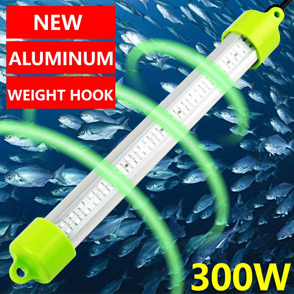 Lumière de pêche sous-marine SubSN, fil en aluminium, haute puissance, vert, blanc, bleu, jaune, appât LED, DC 12V, 300W, 10m, 100W, 200W