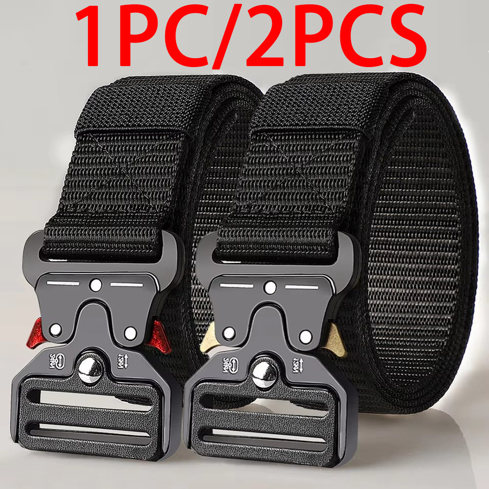 Cinturones tácticos versátiles para hombres: diseño duradero y ajustable, para entusiastas de los deportes al aire libre, par con pantalones vaqueros, para hombres y mujeres ﻿