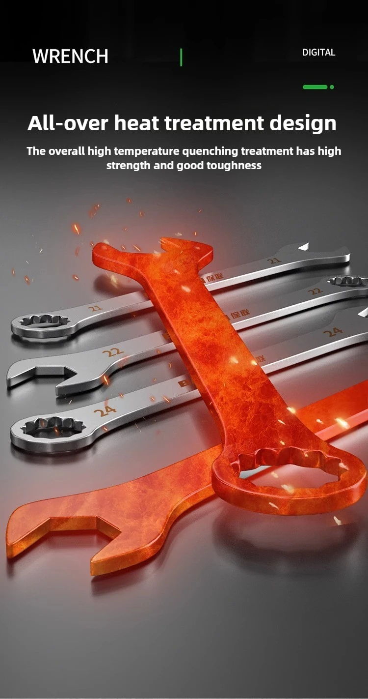 Llave ultrafina, llave abierta grande, ciruela, llave de doble propósito, venta al por mayor, sección delgada transfronteriza de 4-27MM, doble propósito