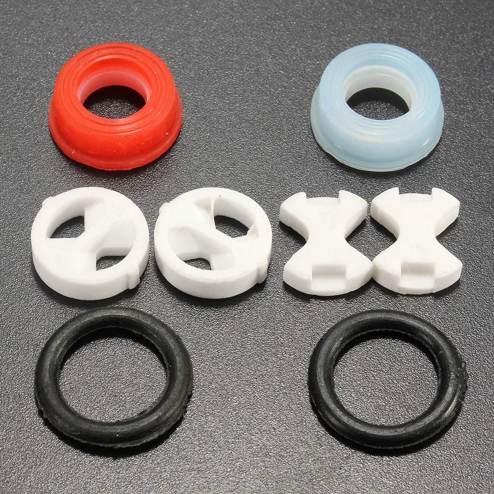 6 unids/set disco cerámico arandela de silicona reemplazo de giro 1/2 "para grifo de válvula se adapta a junta tórica de válvula arandela de silicona
