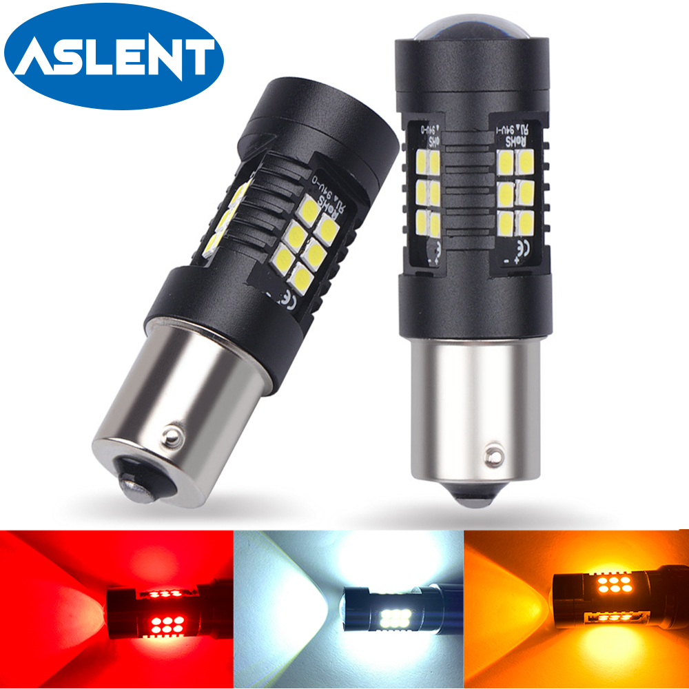 2 ชิ้น 1156 BA15S P21W LED BAU15S PY21W BAY15D หลอดไฟ LED 1157 P21/5 วัตต์ T25 T20 7443 3157 R5W 3030SMD อัตโนมัติหลอดไฟ LED รถ