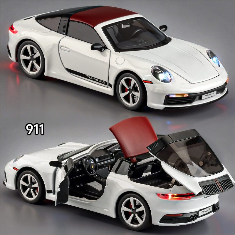 Modèle de voiture sport en alliage 1:32 911 Targa 4S, jouet de collection pour enfants, ornements pour garçons, cadeaux