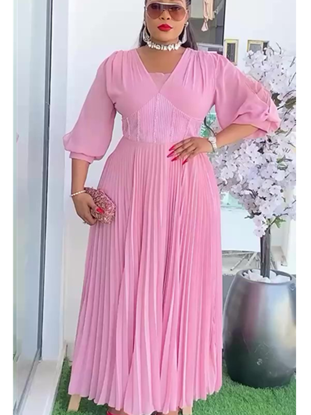 Plus Size African Party Dresses for Women 2026 New Summer Fashion Chiffon Long Robe Elegant Turkey Kaftan Muslim Maxi Dress