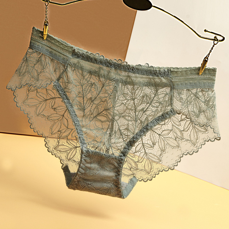 Bragas de encaje para mujer, ropa interior Sexy, calzoncillos de tiro bajo, bragas geométricas, lencería femenina
