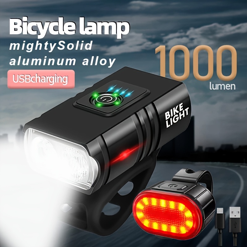 Lampka rowerowa LED, przednia, ładowana przez USB-C, ultralekka, mocowana na kierownicę, wodoodporna latarka rowerowa.
