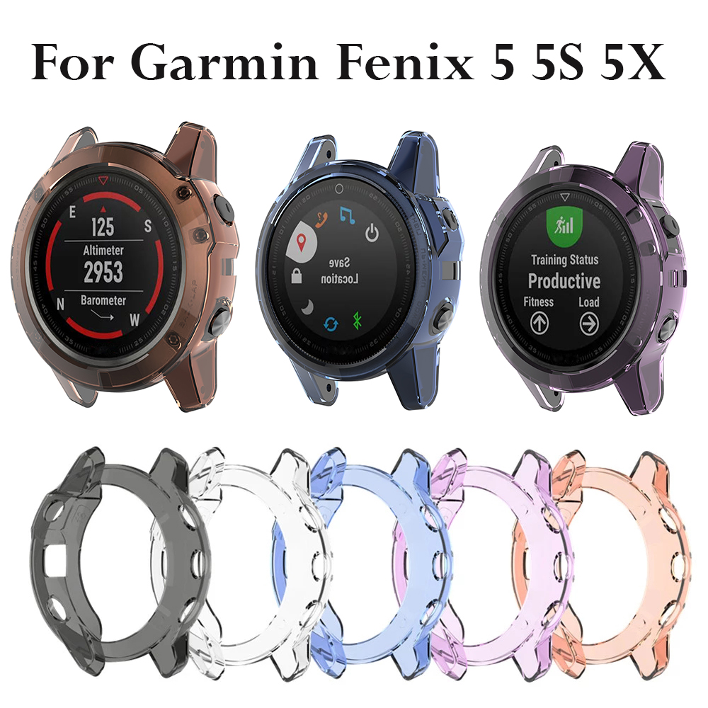 Casing pelindung lembut TPU untuk Garmin Fenix 5 5S 5X Plus penutup Bumper bingkai cangkang pelindung bening