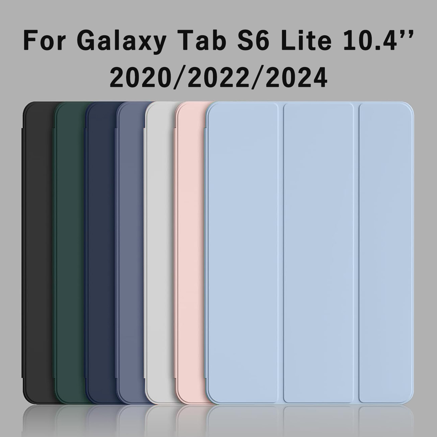 Etui z klapką, składane na trzy części, z magnetycznym stojakiem, wykonane ze skóry PU, ochronne, do Samsung Galaxy Tab S6 Lite 10.4'' 2020/22/24 SM-P610/P620/P613