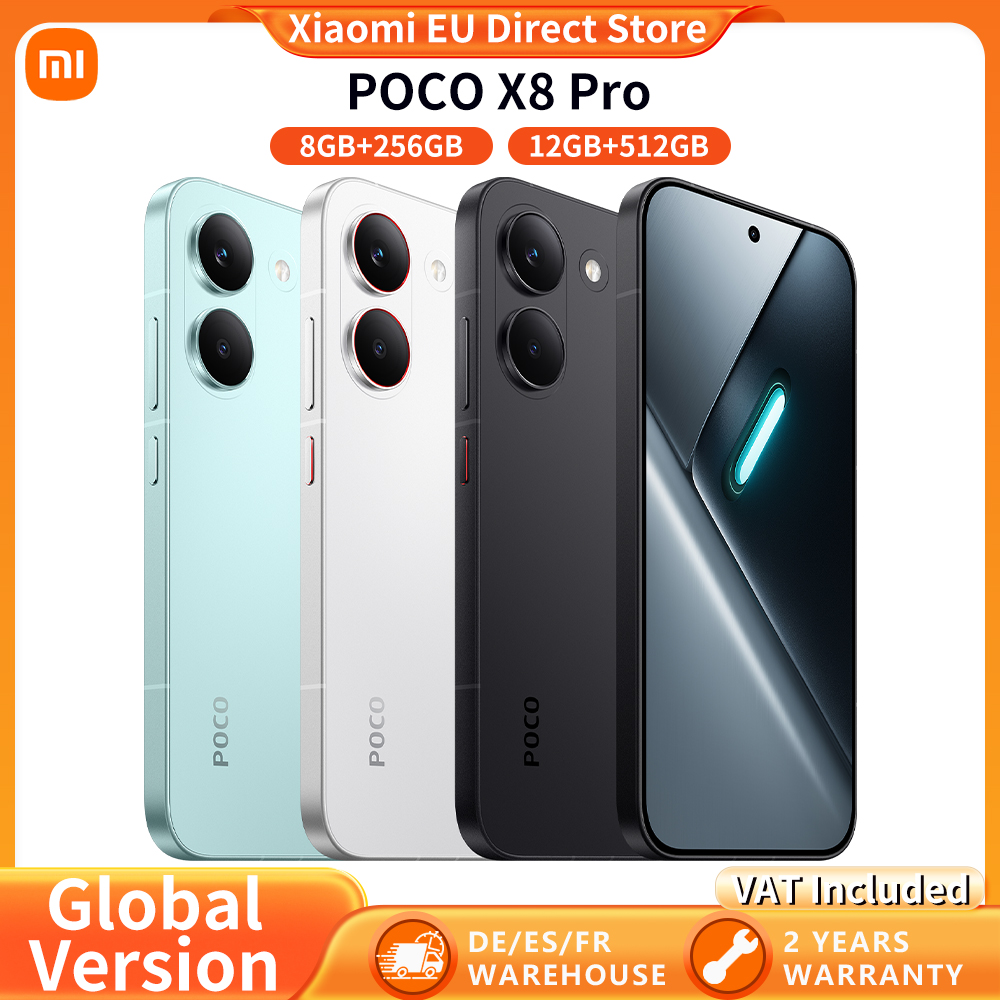 Versione Globale POCO X8 Pro 5G Smartphone 5G Display AMOLED da 6,59" 120Hz HyperCharge 100W Batteria da 6500mAh Fotocamera principale da 50MP Dimensity 8500-Ultra IP68