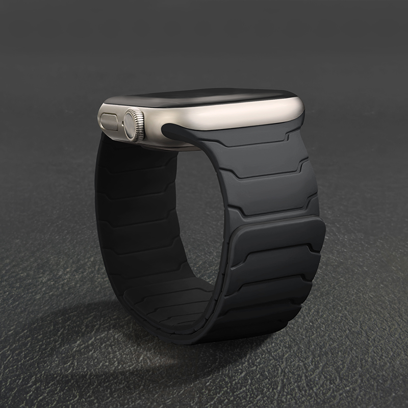 Cinturino magnetico per cinturini Apple Watch 46mm 44mm 40mm 45mm 41mm 42mm Bracciale con anello in silicone iWatch Series 11 10 9 SE 8 7 6 5