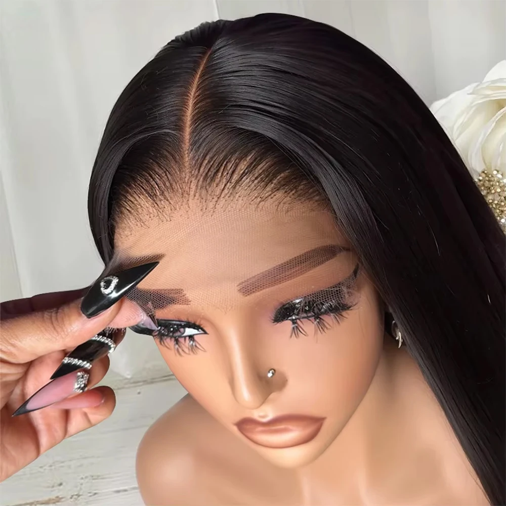HD transparente 13x4 13x6 pelucas delanteras de encaje hueso recto 180 densidad 360 pelucas de cabello humano brasileño de encaje completo para mujeres