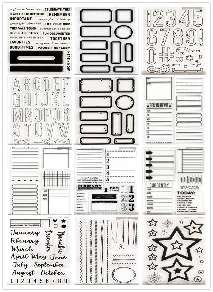 2022 novas etiquetas carimbo claro selos para scrapbooking borracha de silicone transparente diy álbum de fotos decoração 462