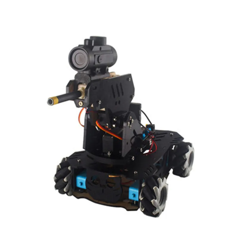 แชสซีหุ่นยนต์รถถัง RC ดราก้อนล้อรถยนต์พร้อมปืนยิงเลเซอร์สำหรับโครงการของตกแต่งงานปาร์ตี้หุ่นยนต์ Arduino