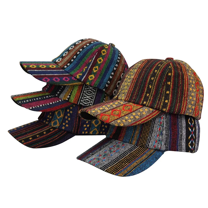 Bonés de beisebol retro masculino feminino estilo boho protetor solar boné de algodão moda anti-sol chapéu ao ar livre ajustável snapback boné
