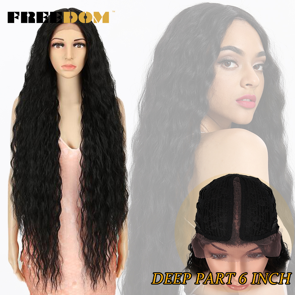 FREEDOM-Peluca de cabello sintético con malla frontal para mujeres negras, cabellera de 40 pulgadas de largo, de estilo Cosplay, rizada, de encaje ombré, resaltado, color jengibre, blanco y rosa