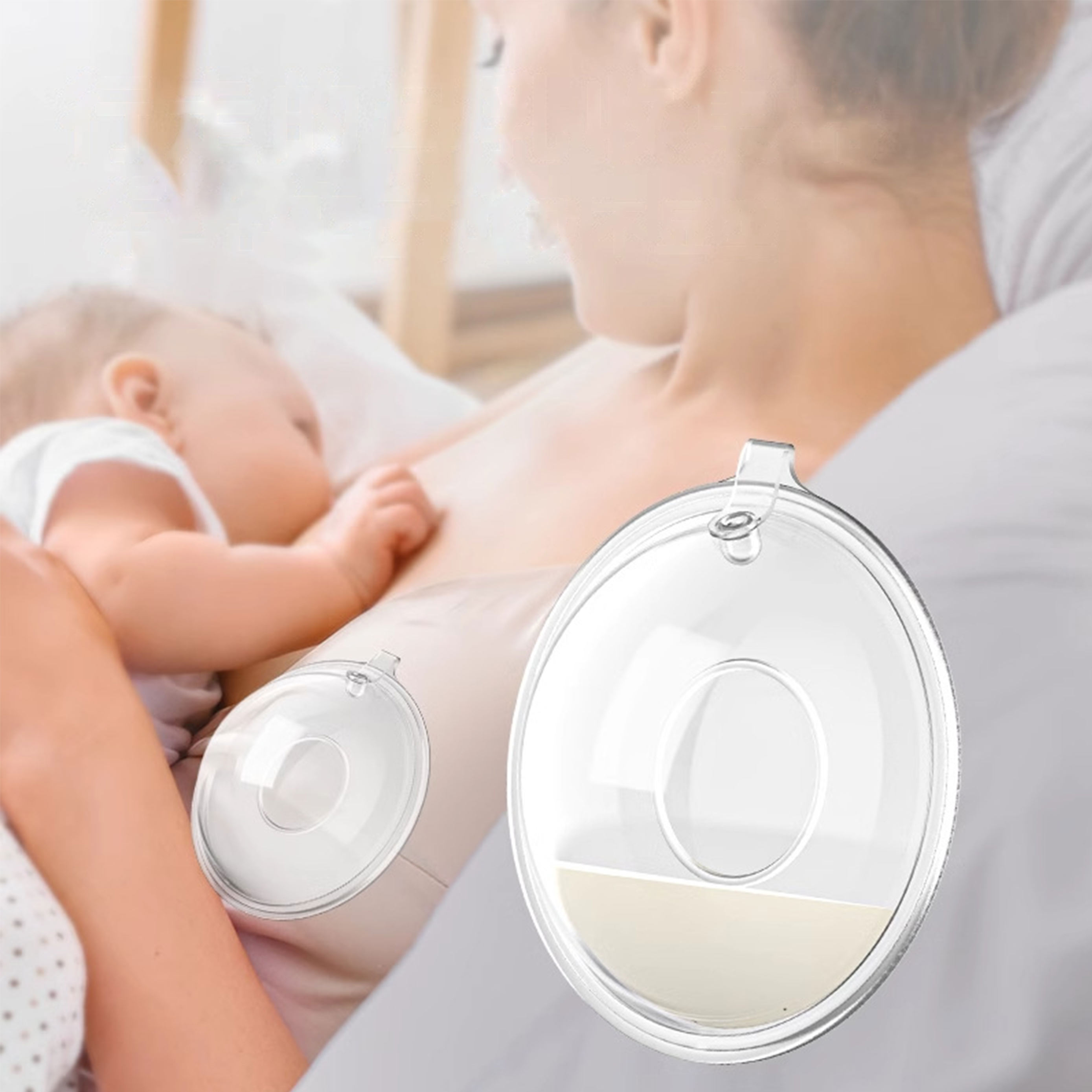 Colector de leche materna de silicona para bebé, protector de extractor de leche antifugas, reutilizable, protege los pezones doloridos, sin BPA, 2 uds.