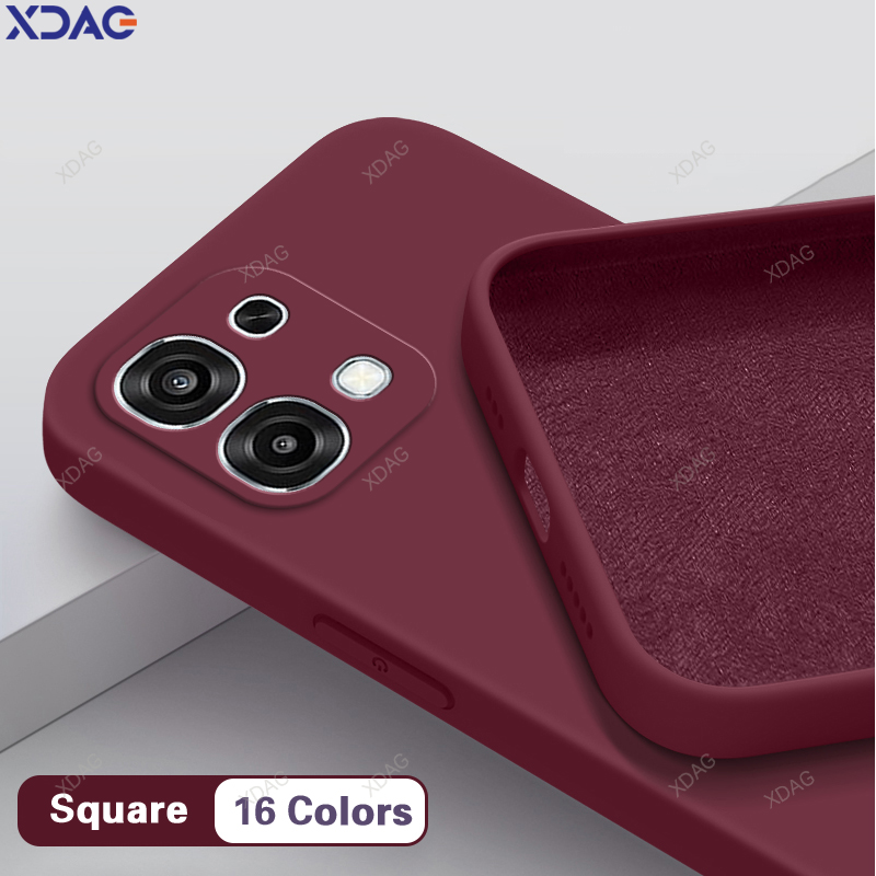 Luxe lensbescherming originele telefoonhoes voor OPPO A6 Pro Global 4G 5G schokbestendige vierkante vloeibare siliconen achterkant accessoires