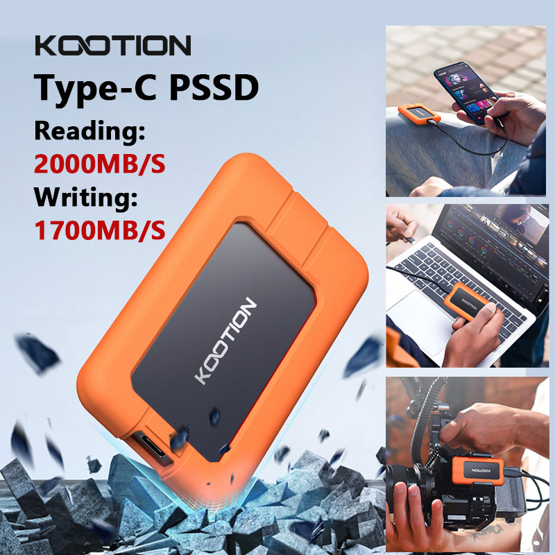 KOOTION X1Max 2TB disco duro SSD externo HD Externo USB 3,2 GEN 2 SSD portátil 512GB 1TB Mini PSSD para ordenadores portátiles de escritorio PS4 PS5