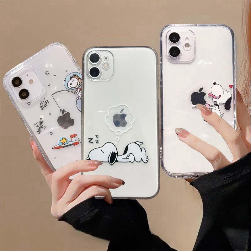 Милый чехол для телефона Snoopy для Iphone 15 Pro Max 11 12 13 14 Pro Max 6 6S 7 8 Plus 12 Mini XS XR SE 2 3 Прозрачный мягкий чехол