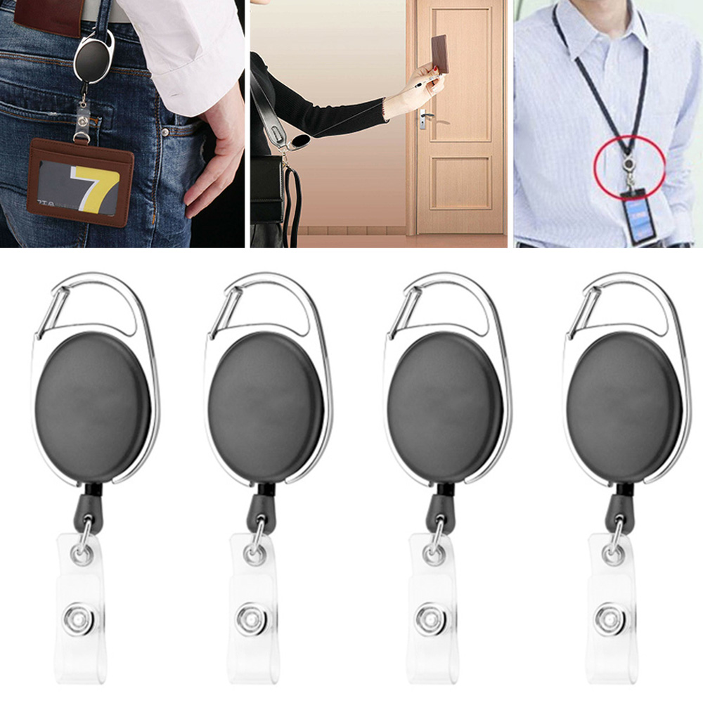 3 Stuks Intrekbare Haspel Pull Key Id Card Badge Tag Houder Karabijnhaak Stijl