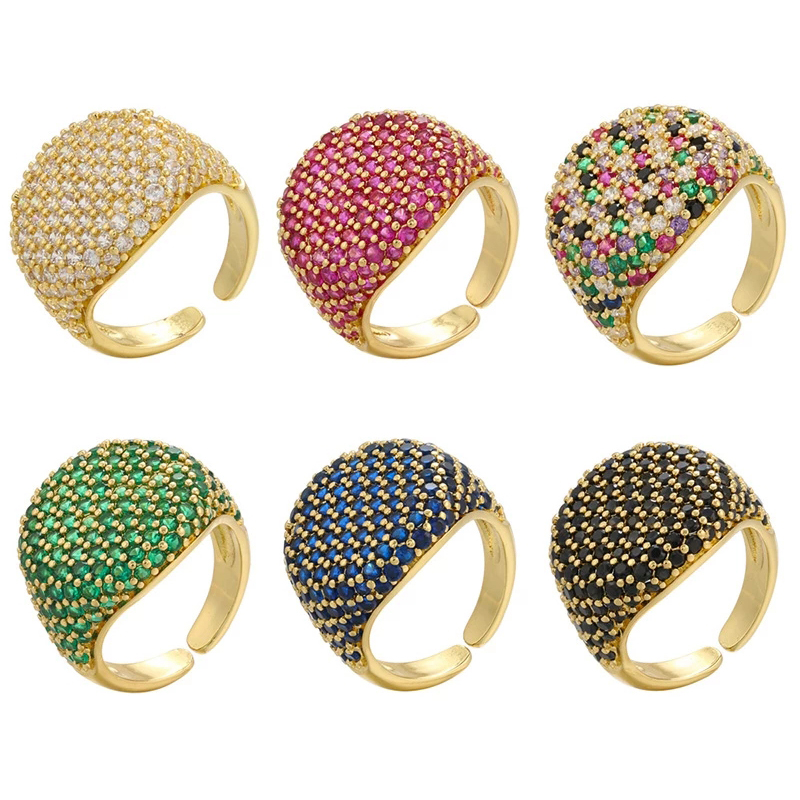 Anello in Cristallo Color Oro e Argento per Donne (Zirconia Cubica) Anello Aperto da Donna Gioielli alla Moda Vendita all'Ingrosso: VJ337