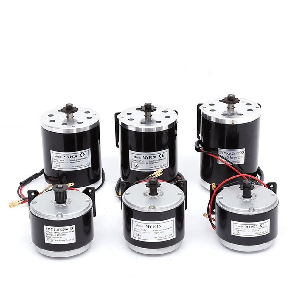 MY1016-High Speed DC Gear Motor, 24V, 36V, 48V, 250 V, 350W, 500W Escova, Cadeia Central, Veículo Elétrico, E-bike Peças