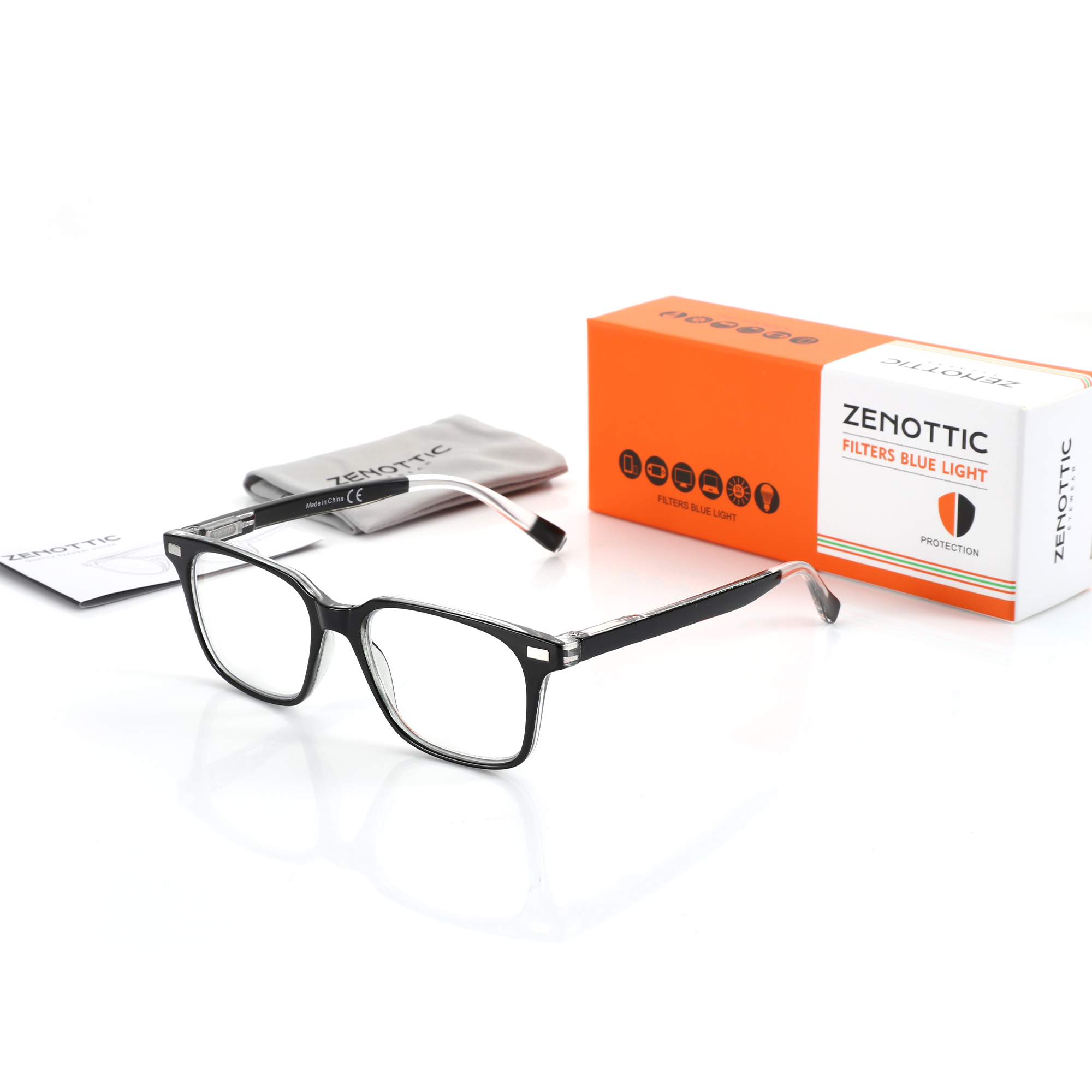 ZENOTTIC Anti Luce Blu Blocco Occhiali Telaio Da Uomo Quadrato Ottico Computer Gaming Occhiali Telaio Miopia Occhiali Da Vista