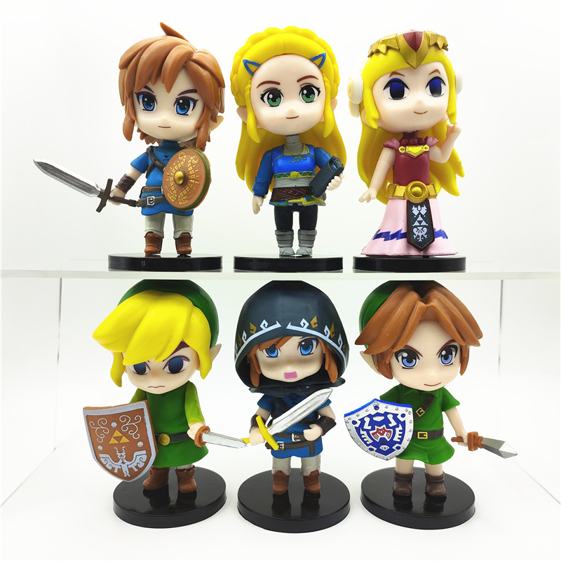 6 sztuk/zestaw Figurki Akcji The Legend of Zelda Link, Śliczne Figurki z PVC, 10 cm
