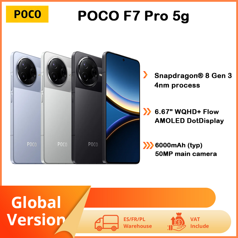 POCO F7 Pro 5G NFC per il Mercato Globale ยฎ Display AMOLED di 3a Generazione da 8,3 Pollici, 120 Hz, 2K, 90W